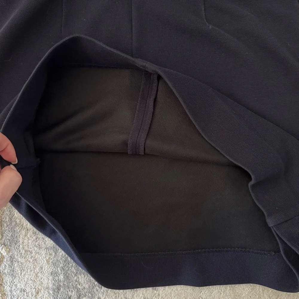 Ann Taylor Loft rich navy faux wrap asymmetrical skirt